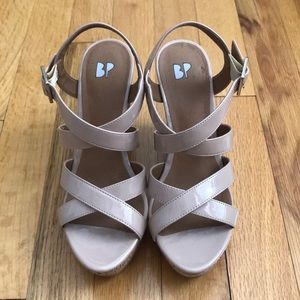 BP Wedge Strappy Sandals Nude